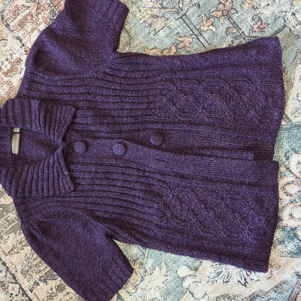 Kim Rogers Sweater Cardigan with 3/4 Sleeves Button Front in Acrylic